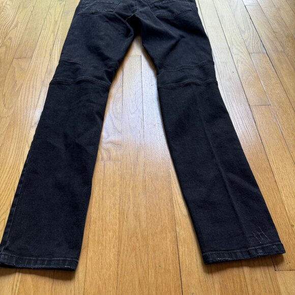 Rockstar Original Size 34 Mens Oscar Black Knee Slit 5 Pocket Straight Fit Jeans - Picture 12 of 15